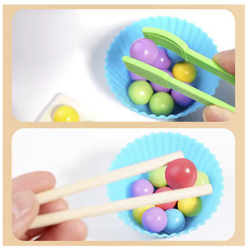 Jouet de perles à Clip Montessori en bois.